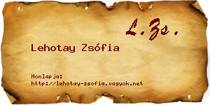 Lehotay Zsófia névjegykártya